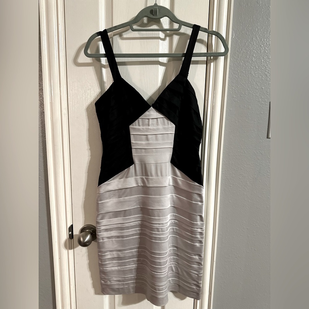 BCBGMaxAzria Black and Beige cocktail dress